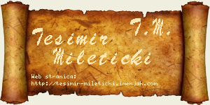 Tešimir Mileticki vizit kartica